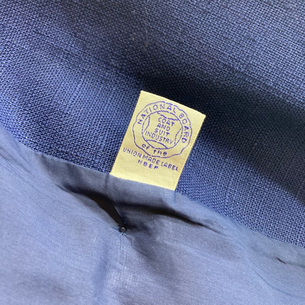 Vtg Frank Smith Saks Fifth Avenue Double Breasted Blue Wool Blend Blazer Coat 8 - Picture 8 of 13